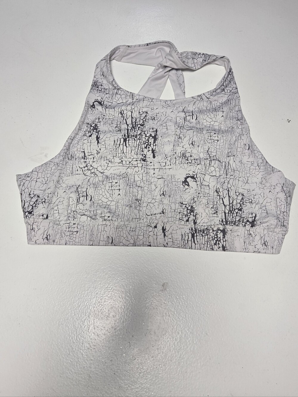 Womens MTA Sport Bra Gray & White Wireless Bra Size 3X